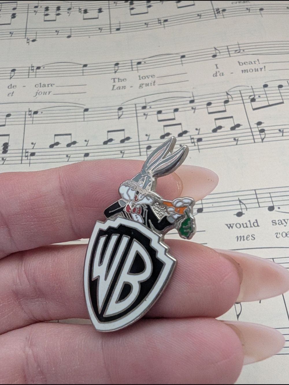 Warner Bros. Bugs Bunny Pin - Black, Silver & Orange